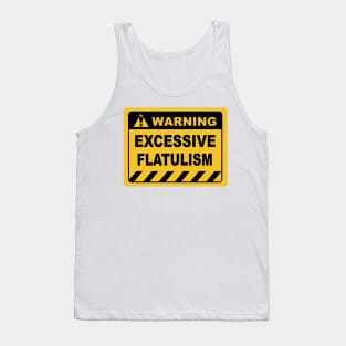 Funny Human Warning Label Excessive Flatulism Tank Top